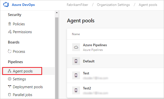 Agent Pools Tab