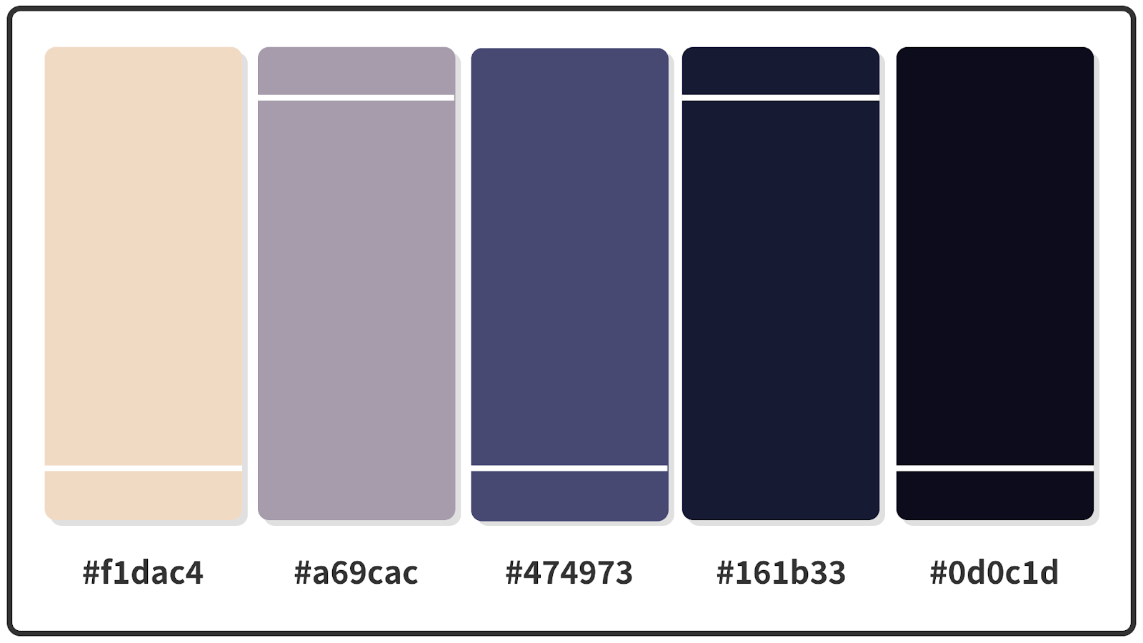 Almond + Purple Navy + Oxford Blue Color Palette